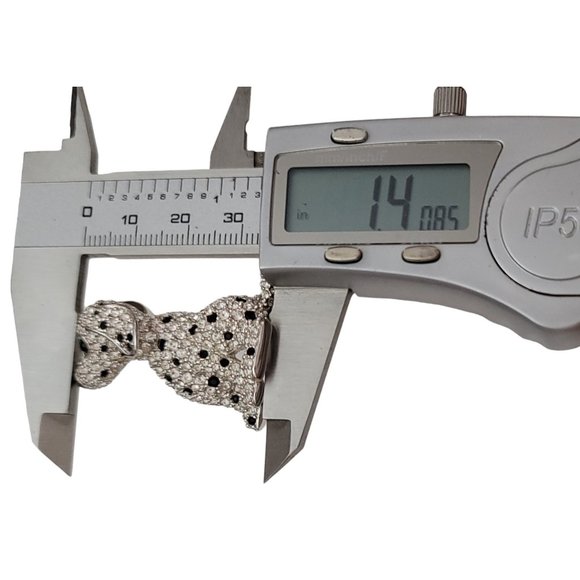 Swarovski Silver Tone Black, Clear Crystal Dalmatian Puppy Dog Brooch Pin K859 - Picture 8 of 9